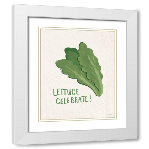 Veggie Fun V White Modern Wood Framed Art Print with Double Matting by Penner, Janelle