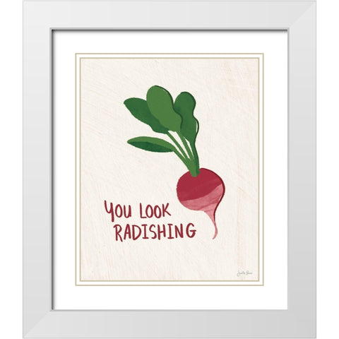 Veggie Fun VI White Modern Wood Framed Art Print with Double Matting by Penner, Janelle