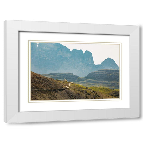 Dolomiti I Color White Modern Wood Framed Art Print with Double Matting by Aledanda
