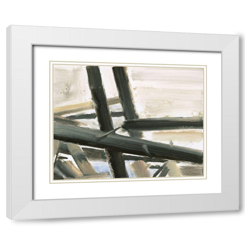 Neutral Abstract White Modern Wood Framed Art Print with Double Matting by Wiens, James