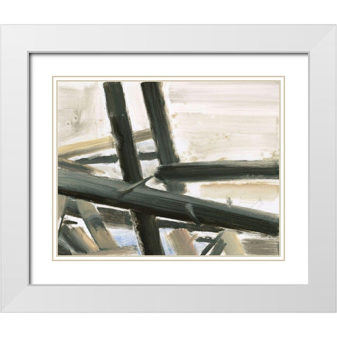 Neutral Abstract White Modern Wood Framed Art Print with Double Matting by Wiens, James