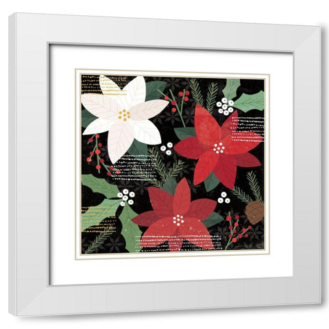 Mod Holiday IV White Modern Wood Framed Art Print with Double Matting by Charron, Veronique