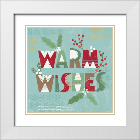 Mod Holiday VI White Modern Wood Framed Art Print with Double Matting by Charron, Veronique