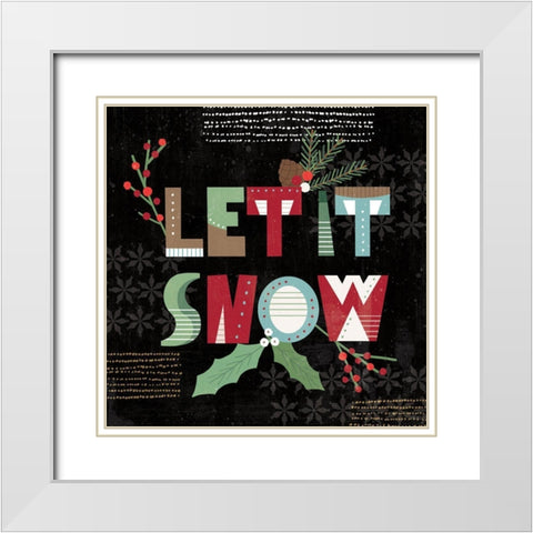 Mod Holiday VII Dark White Modern Wood Framed Art Print with Double Matting by Charron, Veronique