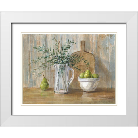 Autumn Kitchen White Modern Wood Framed Art Print with Double Matting by Nai, Danhui