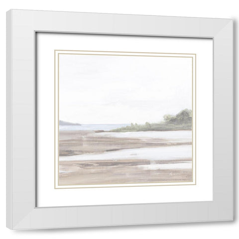 Spring Tide Neutral Crop White Modern Wood Framed Art Print with Double Matting by Munger, Pamela