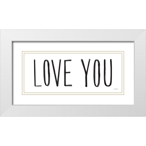 Valentines III Love You White Modern Wood Framed Art Print with Double Matting by York, Leah