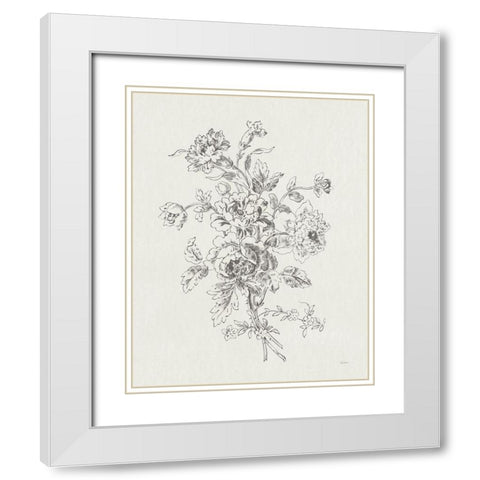 Toile Roses VIII White Modern Wood Framed Art Print with Double Matting by Schlabach, Sue