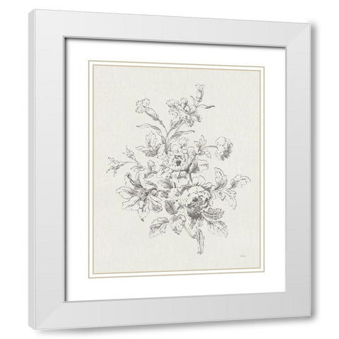 Toile Roses IX Neutral White Modern Wood Framed Art Print with Double Matting by Schlabach, Sue