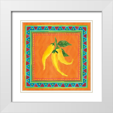 Mucho Caliente II White Modern Wood Framed Art Print with Double Matting by Zaman, Farida