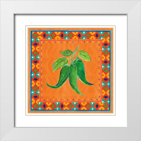 Mucho Caliente IV White Modern Wood Framed Art Print with Double Matting by Zaman, Farida