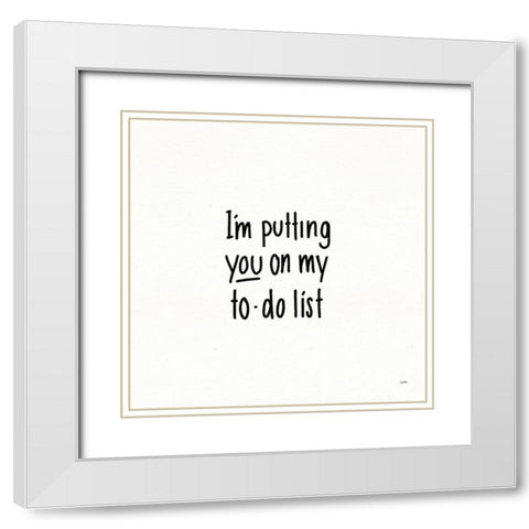 Pickup Lines V White Modern Wood Framed Art Print with Double Matting by York, Leah