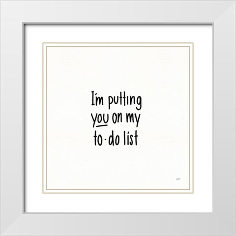Pickup Lines V White Modern Wood Framed Art Print with Double Matting by York, Leah