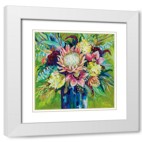 Marias Bouquet White Modern Wood Framed Art Print with Double Matting by Vertentes, Jeanette