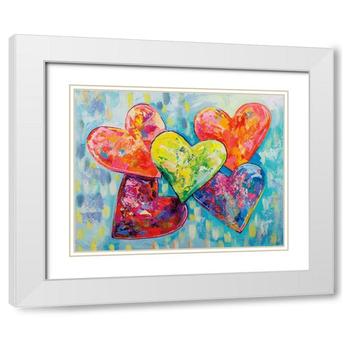 Family Love White Modern Wood Framed Art Print with Double Matting by Vertentes, Jeanette