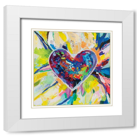 Blooming Love White Modern Wood Framed Art Print with Double Matting by Vertentes, Jeanette