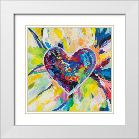 Blooming Love White Modern Wood Framed Art Print with Double Matting by Vertentes, Jeanette