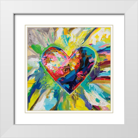 Blooming Love Too White Modern Wood Framed Art Print with Double Matting by Vertentes, Jeanette