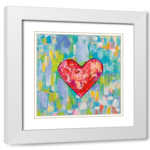 True Love White Modern Wood Framed Art Print with Double Matting by Vertentes, Jeanette