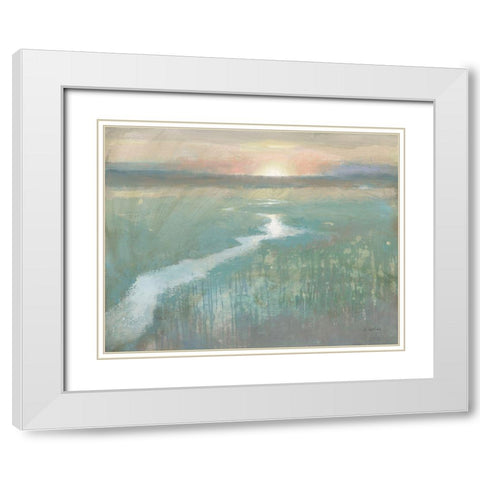 Evening Stream White Modern Wood Framed Art Print with Double Matting by Wiens, James