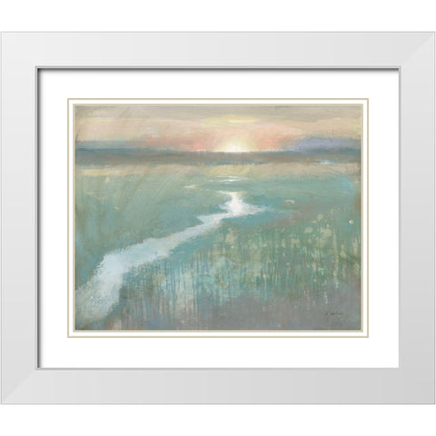 Evening Stream White Modern Wood Framed Art Print with Double Matting by Wiens, James