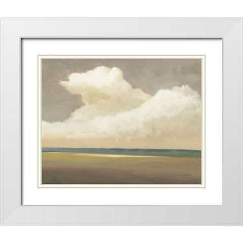 Prairie Summer White Modern Wood Framed Art Print with Double Matting by Wiens, James