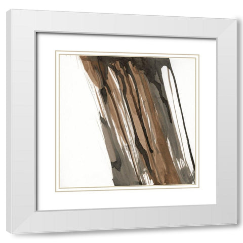 Walnut Falls I White Modern Wood Framed Art Print with Double Matting by Paschke, Chris