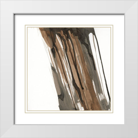 Walnut Falls I White Modern Wood Framed Art Print with Double Matting by Paschke, Chris