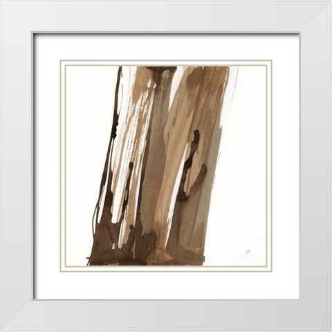 Walnut Falls II White Modern Wood Framed Art Print with Double Matting by Paschke, Chris