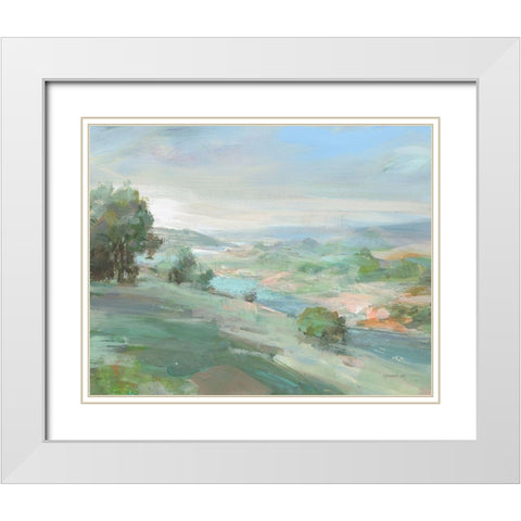 Valley in Sunshine White Modern Wood Framed Art Print with Double Matting by Nai, Danhui