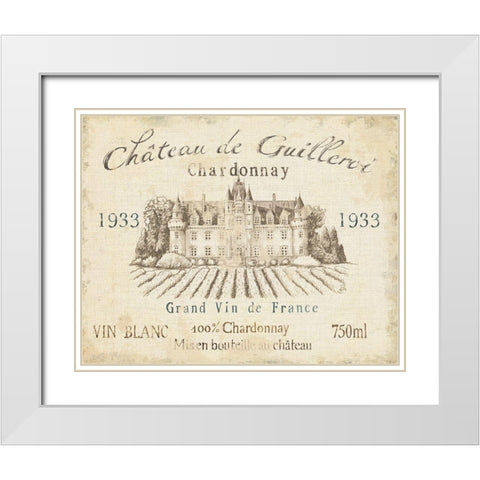 French Wine Label IV Cream White Modern Wood Framed Art Print with Double Matting by Brissonnet, Daphne