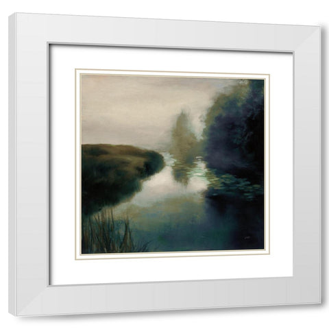 Twilight Fog Dark White Modern Wood Framed Art Print with Double Matting by Purinton, Julia