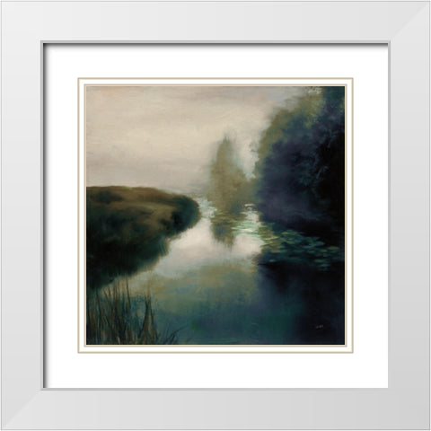 Twilight Fog Dark White Modern Wood Framed Art Print with Double Matting by Purinton, Julia