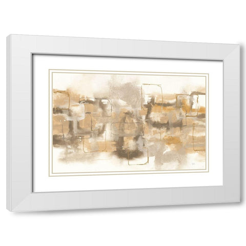 Golden Neutrals II White Modern Wood Framed Art Print with Double Matting by Paschke, Chris