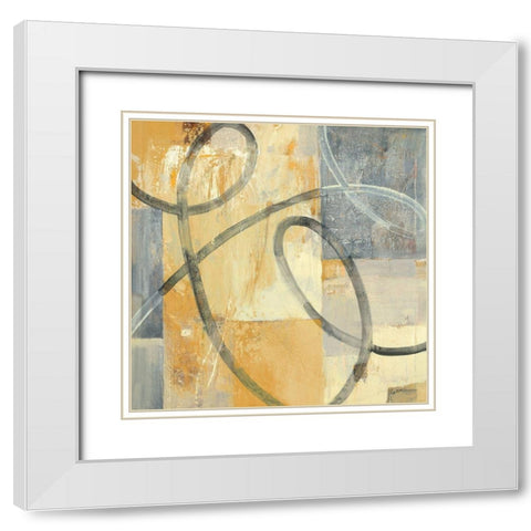 Ribbon Dance I Autumn White Modern Wood Framed Art Print with Double Matting by Hristova, Albena