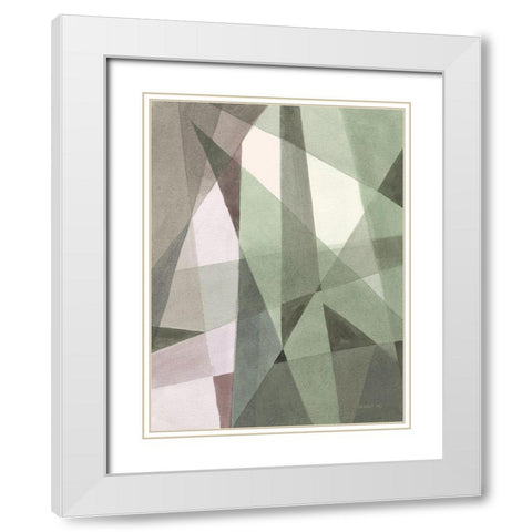 Light Angle I Reseda White Modern Wood Framed Art Print with Double Matting by Nai, Danhui