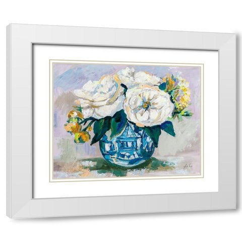 Elegance White Modern Wood Framed Art Print with Double Matting by Vertentes, Jeanette