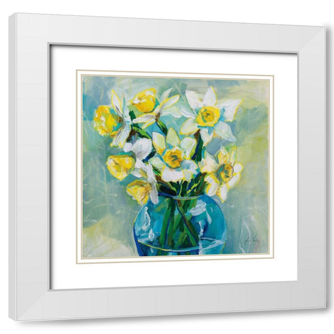 Early Blooms White Modern Wood Framed Art Print with Double Matting by Vertentes, Jeanette