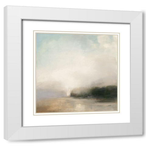 Distant Forest White Modern Wood Framed Art Print with Double Matting by Purinton, Julia