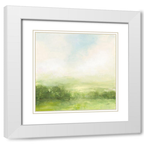 Fields of Green I White Modern Wood Framed Art Print with Double Matting by Purinton, Julia
