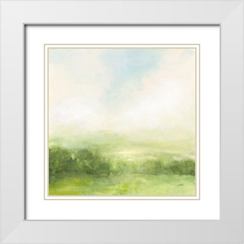 Fields of Green I White Modern Wood Framed Art Print with Double Matting by Purinton, Julia