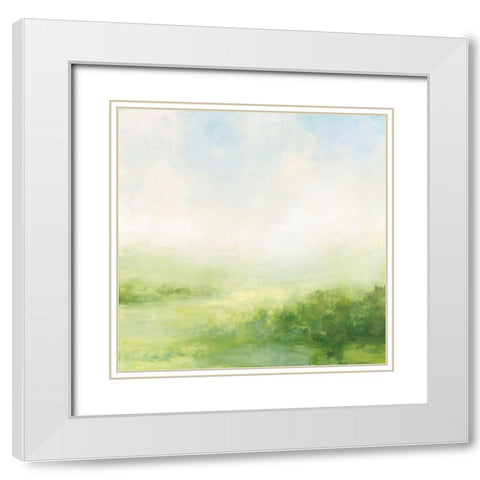 Fields of Green II White Modern Wood Framed Art Print with Double Matting by Purinton, Julia