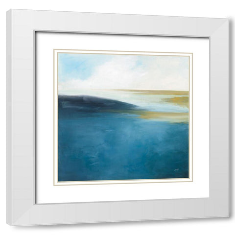 Subtle Sea White Modern Wood Framed Art Print with Double Matting by Purinton, Julia