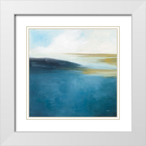 Subtle Sea White Modern Wood Framed Art Print with Double Matting by Purinton, Julia