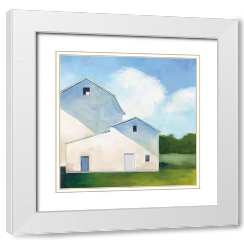 Barn Shadows White Modern Wood Framed Art Print with Double Matting by Purinton, Julia