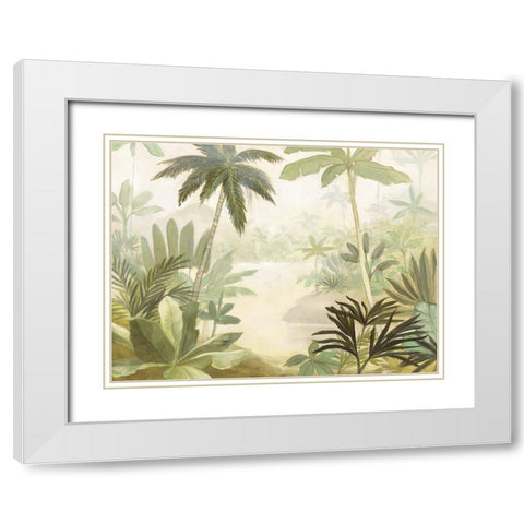 Palm Lagoon White Modern Wood Framed Art Print with Double Matting by Purinton, Julia