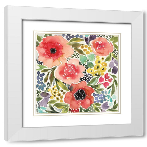 Ode to Spring II White Modern Wood Framed Art Print with Double Matting by Warrick, Cheryl