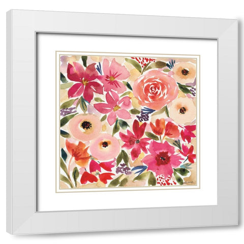 Cottage Garden White Modern Wood Framed Art Print with Double Matting by Warrick, Cheryl