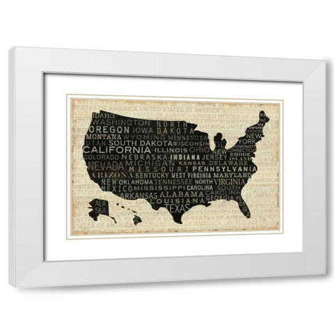 USA V White Modern Wood Framed Art Print with Double Matting by Pela Studio