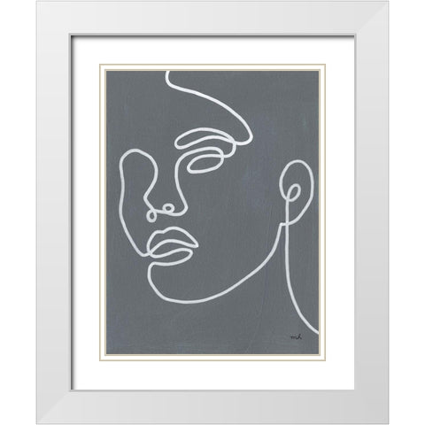 About Face II White Modern Wood Framed Art Print with Double Matting by Hershey, Moira